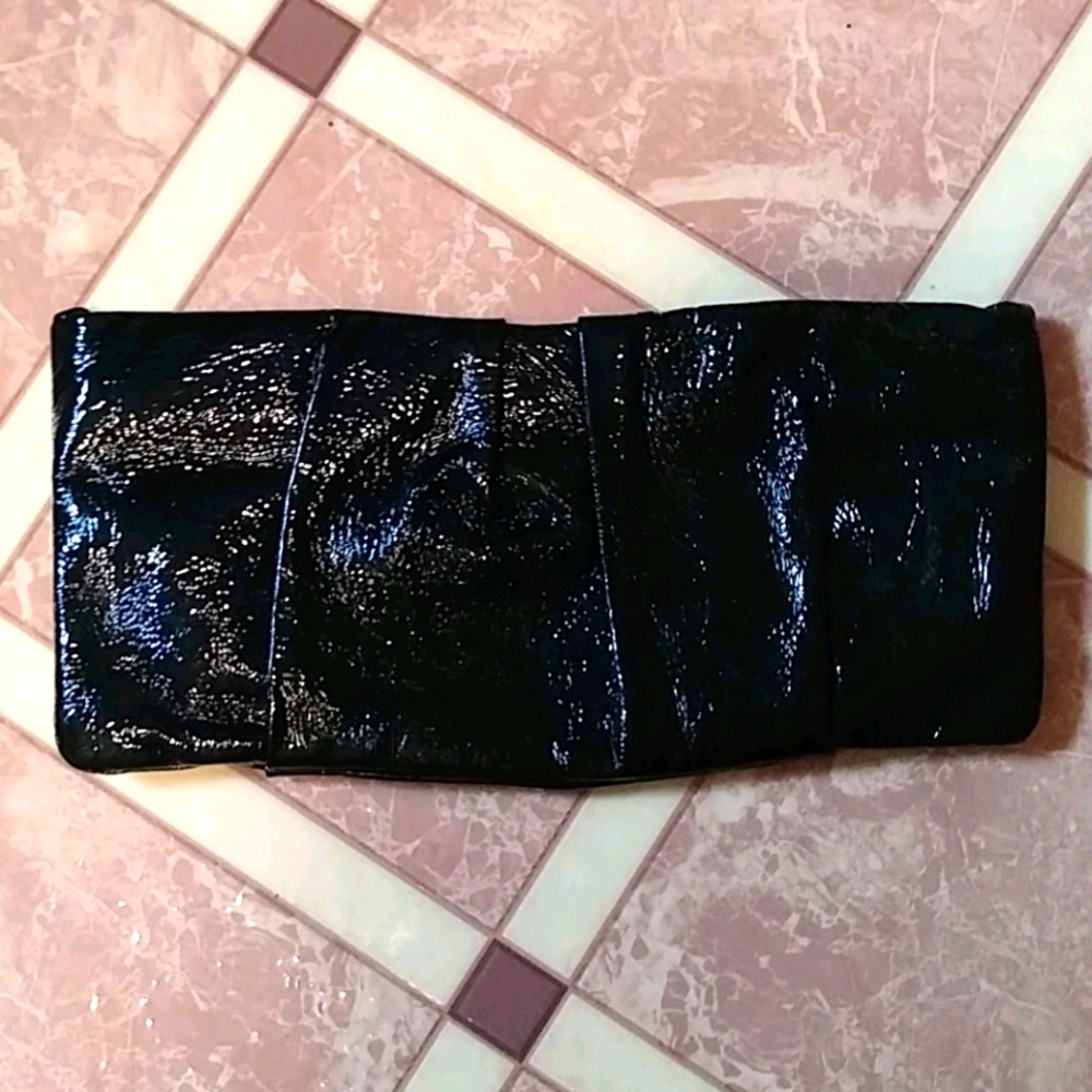 NEW Jalda Black Patent Leather Clutch